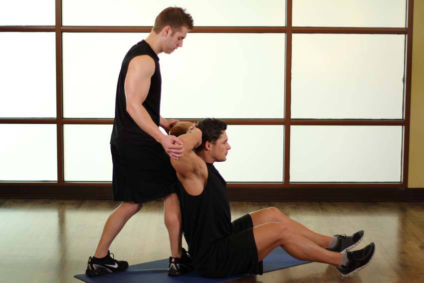 Behind Head Chest Stretch — End position