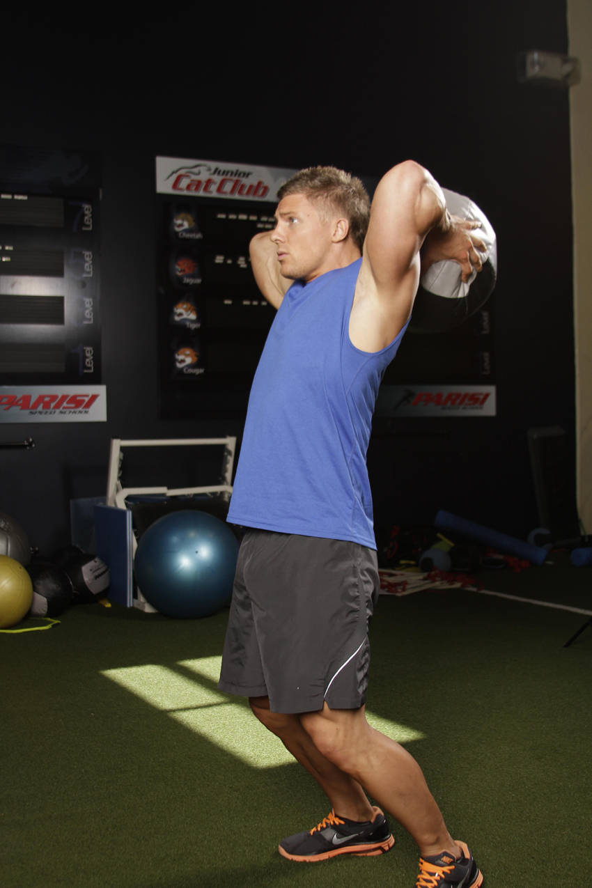 Catch and Overhead Throw — End position