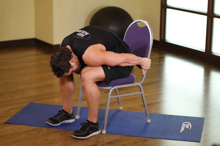 Chair Upper Body Stretch — End position