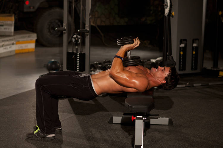 Close-Grip Dumbbell Press — End position