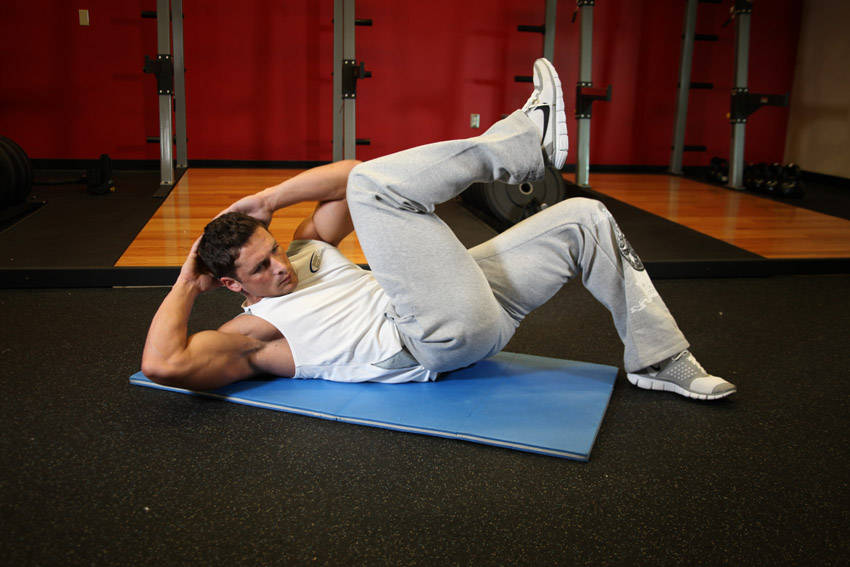 Cross-Body Crunch — End position