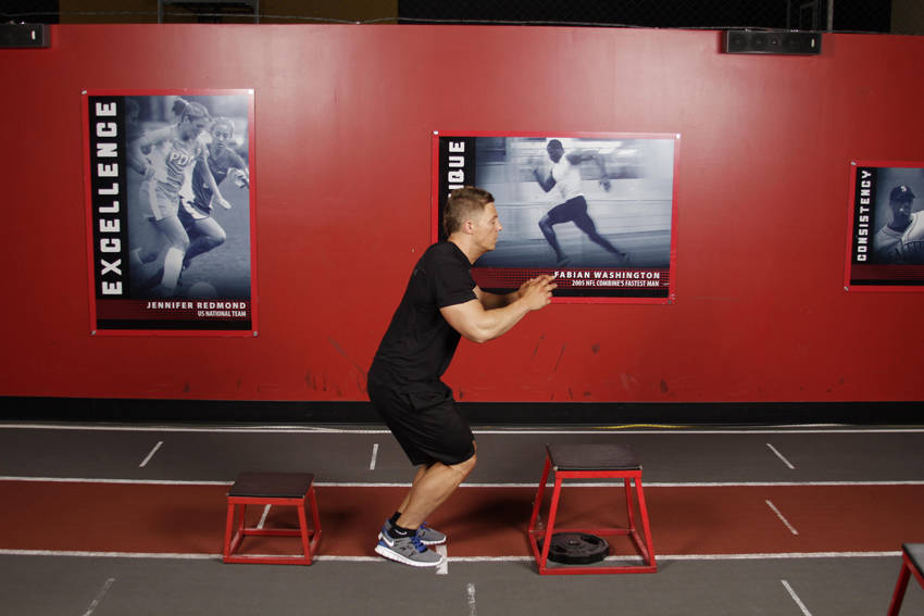 Depth Jump Leap — End position