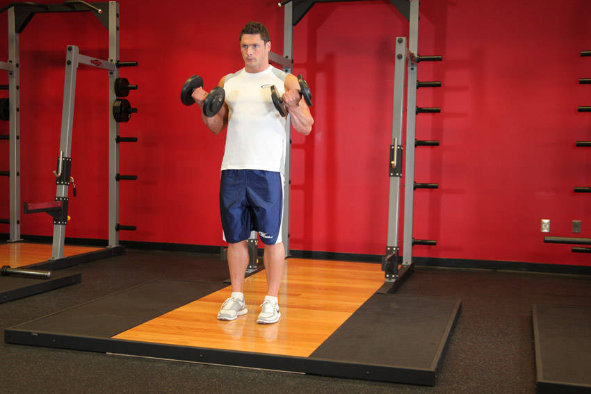 Dumbbell Curls — End position