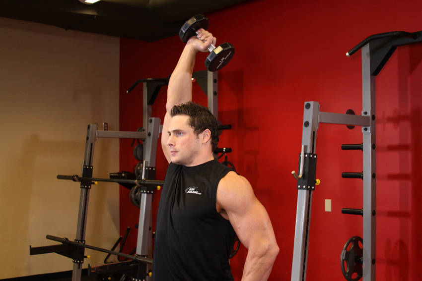 Dumbbell One-Arm Triceps Extension — End position