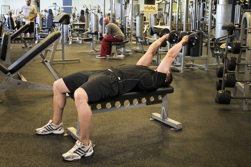 Dumbbell Tricep Extension -Pronated Grip — End position