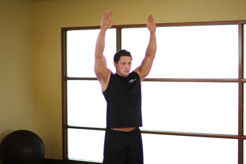 Dynamic Back Stretch — End position