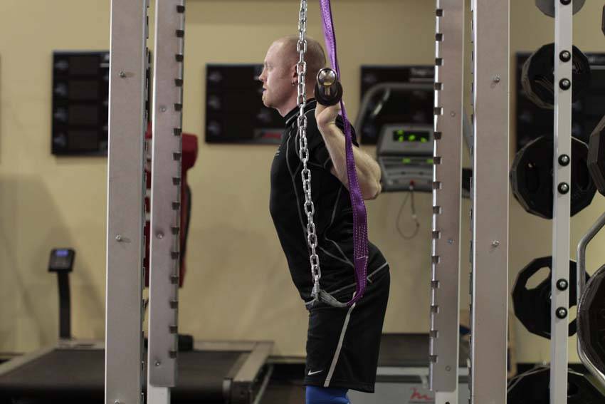 Hanging Bar Good Morning — End position