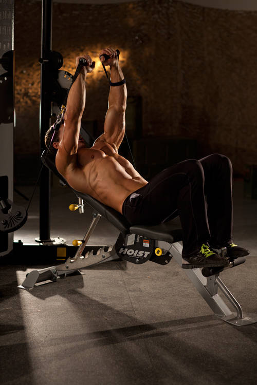 Incline Cable Chest Press — End position
