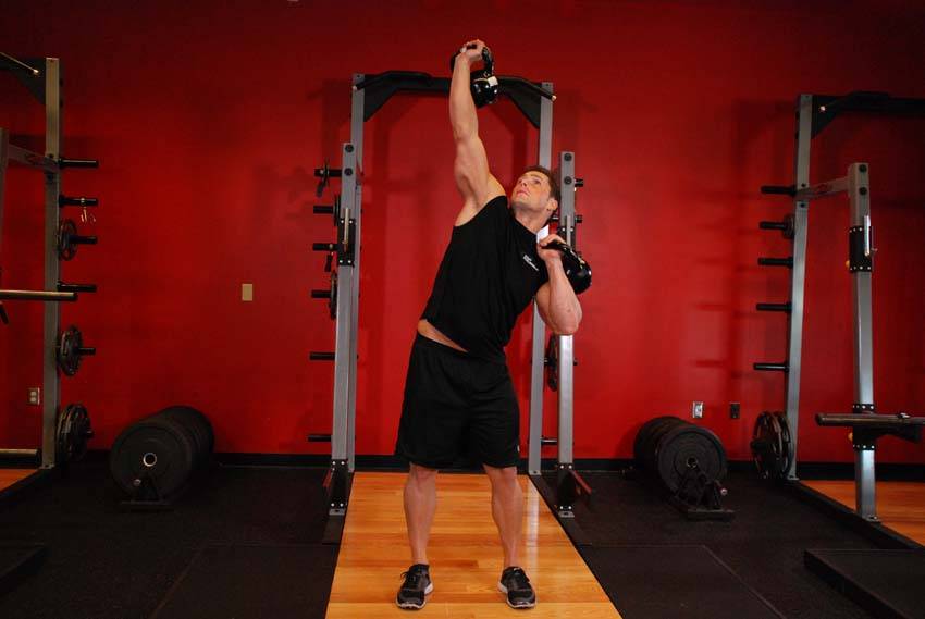 Kettlebell Seesaw Press — End position