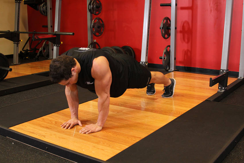 Pushups (Close and Wide Hand Positions) — End position