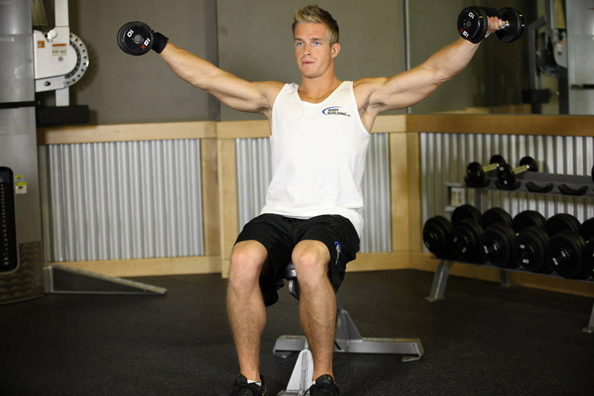 Seated Side Lateral Raise — End position