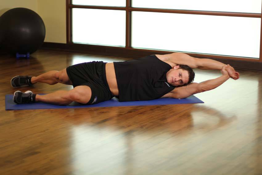 Side-Lying Floor Stretch — End position