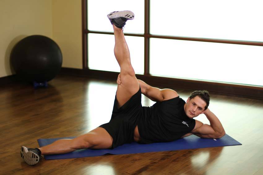 Side Lying Groin Stretch — End position