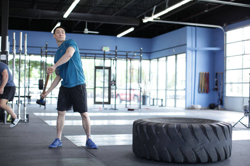 Sledgehammer Swings — Starting position