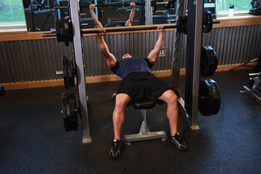 Smith Machine Bench Press — End position