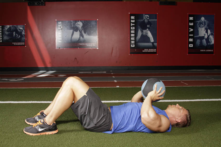 Supine Chest Throw — Starting position