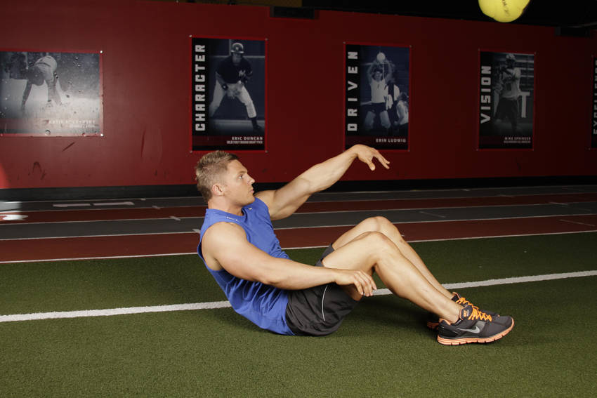 Supine One-Arm Overhead Throw — End position