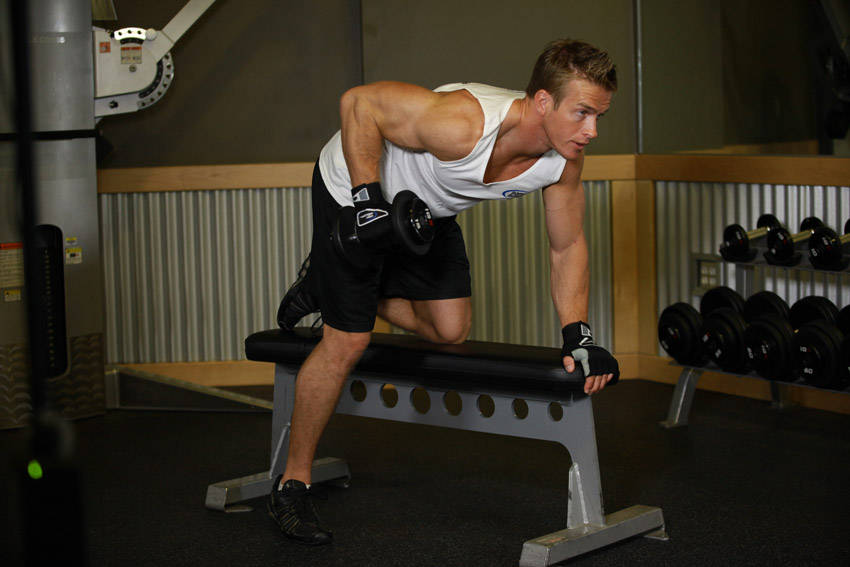 Tricep Dumbbell Kickback — End position