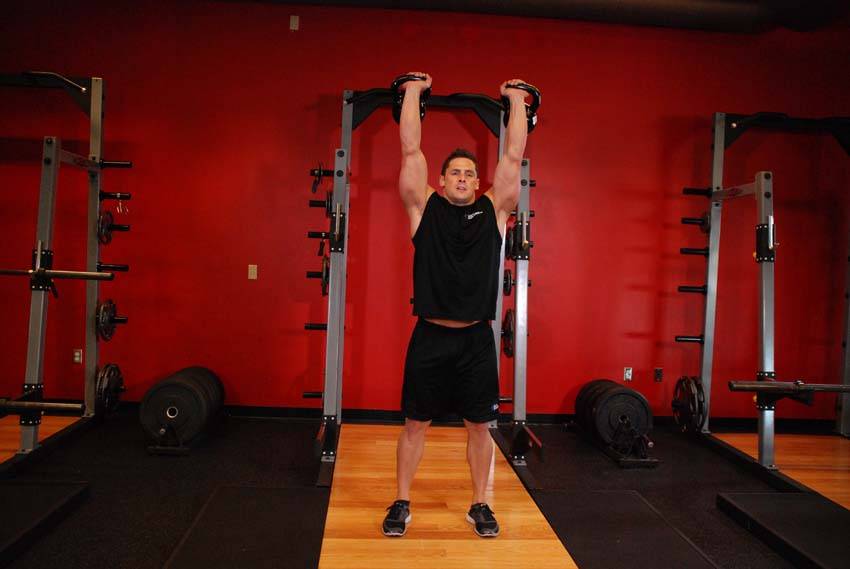 Two-Arm Kettlebell Jerk — End position
