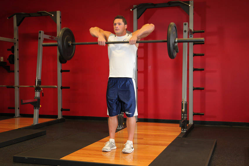Upright Barbell Row — Starting position