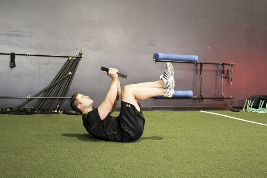 Weighted Crunches — End position